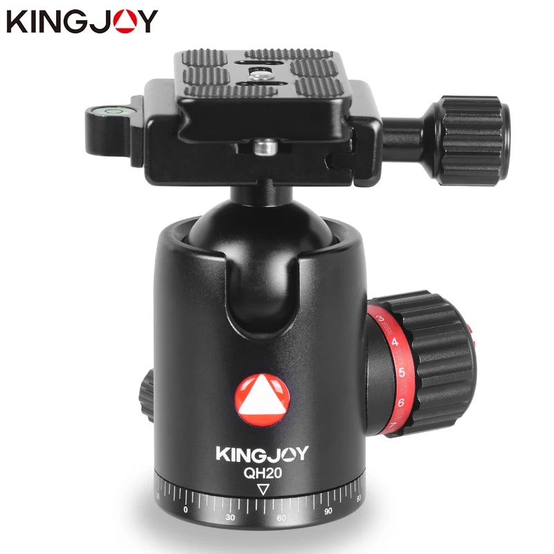 

KINGJOY Official QH20 Tripod Ball Head Rotating Panoramic BallHead with plate 1/4" to 3/8" Screw for Monopod DSLR Camera