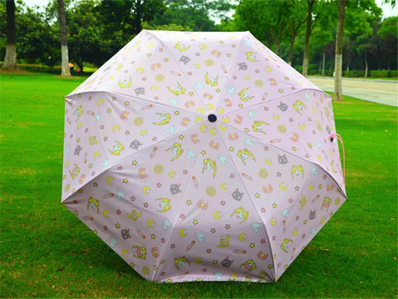 Аниме Сейлор Мун косплей девушки розовый мультфильм складной зонт от солнца