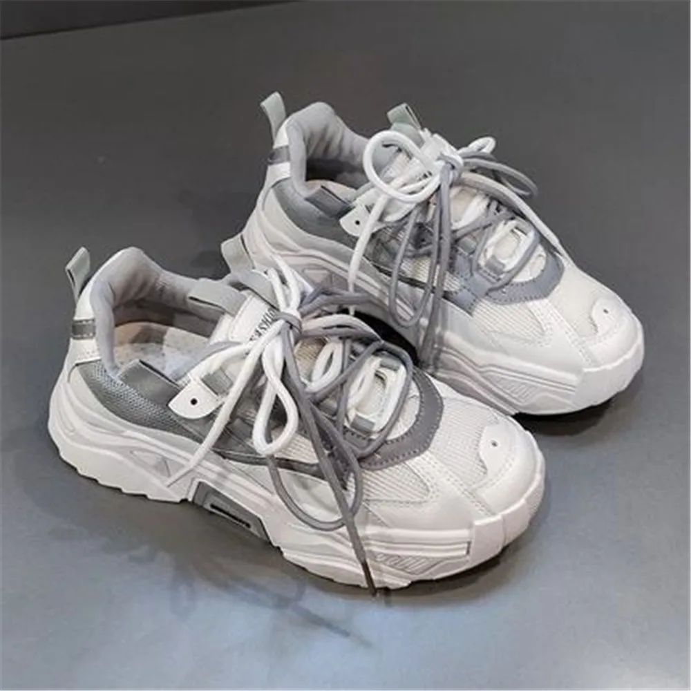 

2020 Fashion Platform Sneakers Ladies Brand Wedges Casual Shoes For Woman Leather Sports Dad Shoes Women Chunky Sneakers