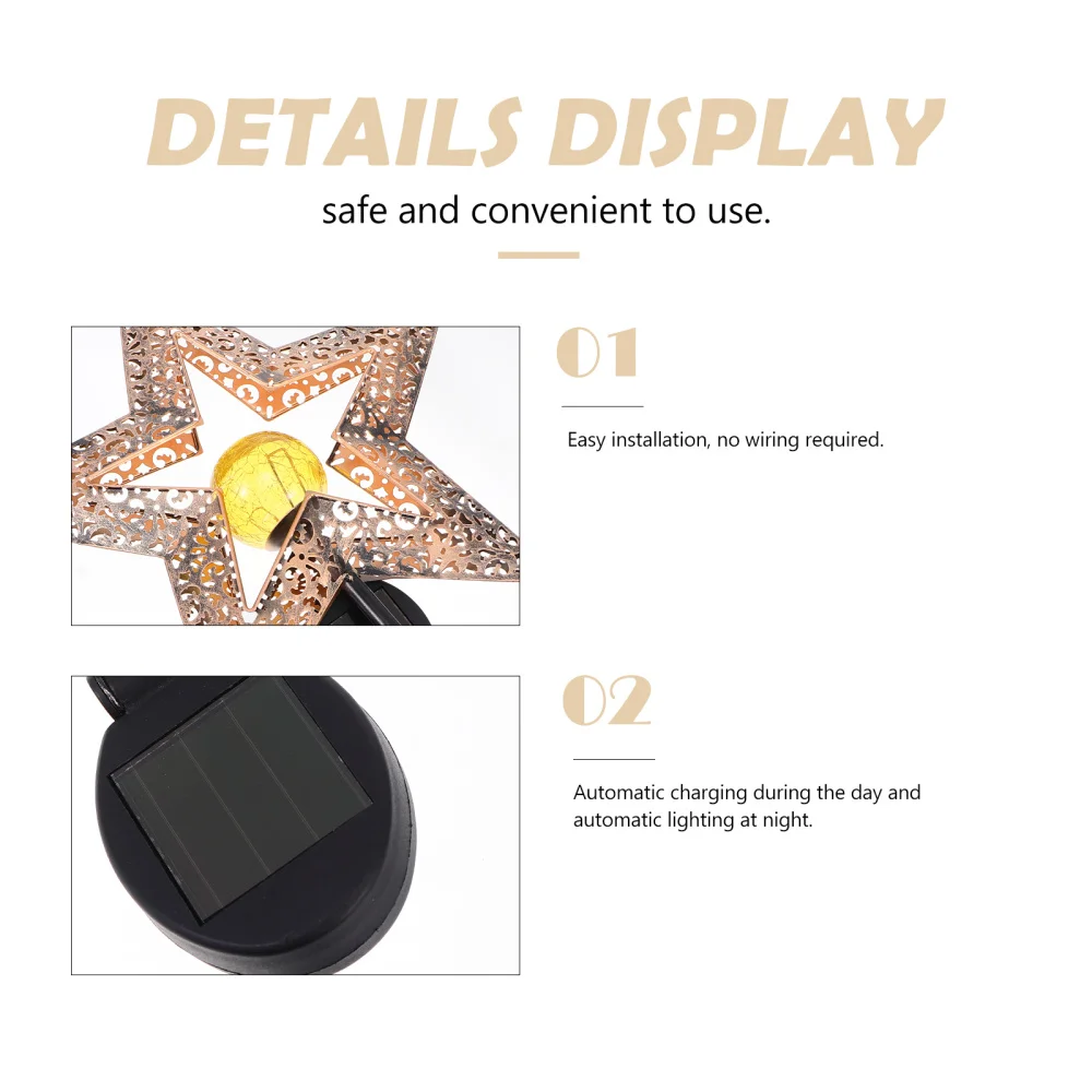

1pc Solar Lamp Decor Outdoor Star Lamp Hollow-out Star Solar Light Scene Decor
