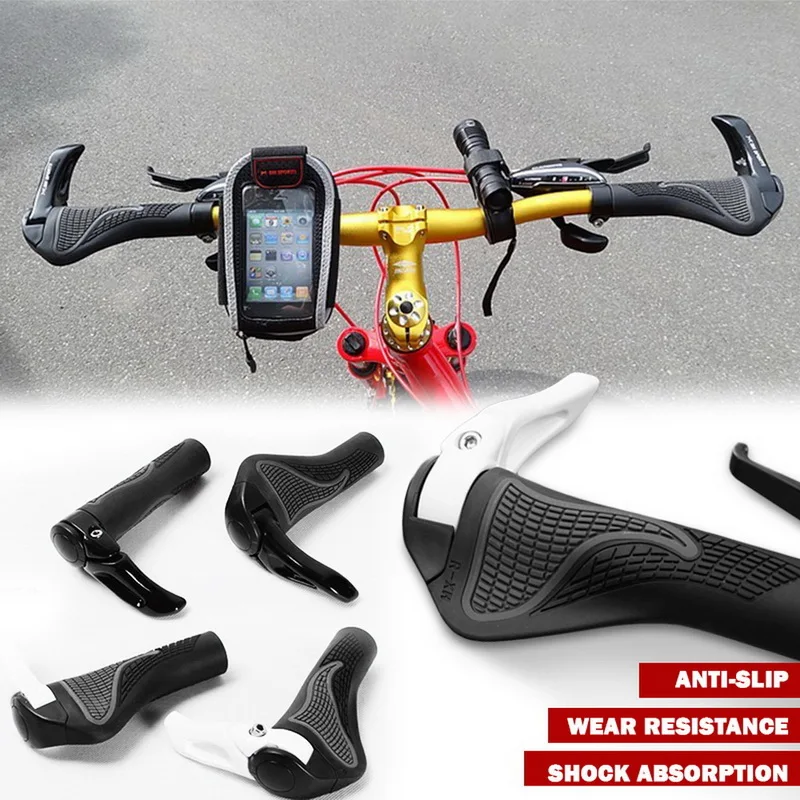 Эргономичные фиксирующие ручки для велосипеда с удлиненной опорой горного 1 пара