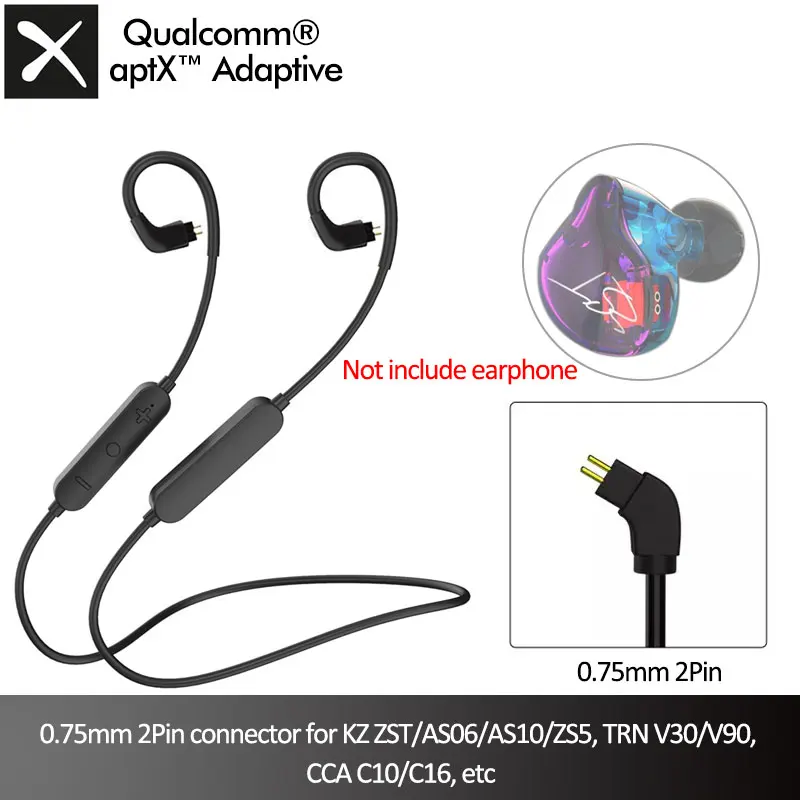 0 75 мм 2Pin aptX HD сменный Bluetooth 5 кабель для наушников адаптивный аудио Upgrate Line с CVC8.0 Mic