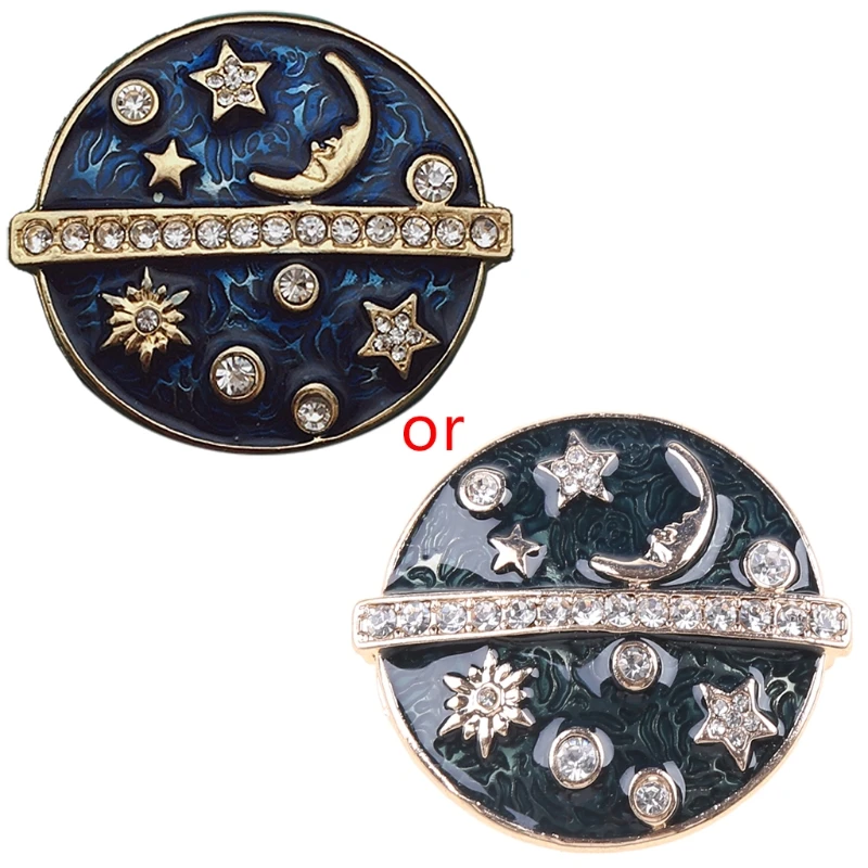 

New Sky Blue Star Moon Sun Star Galaxies Badge Pins Starry Sky Planet Brooch Pins