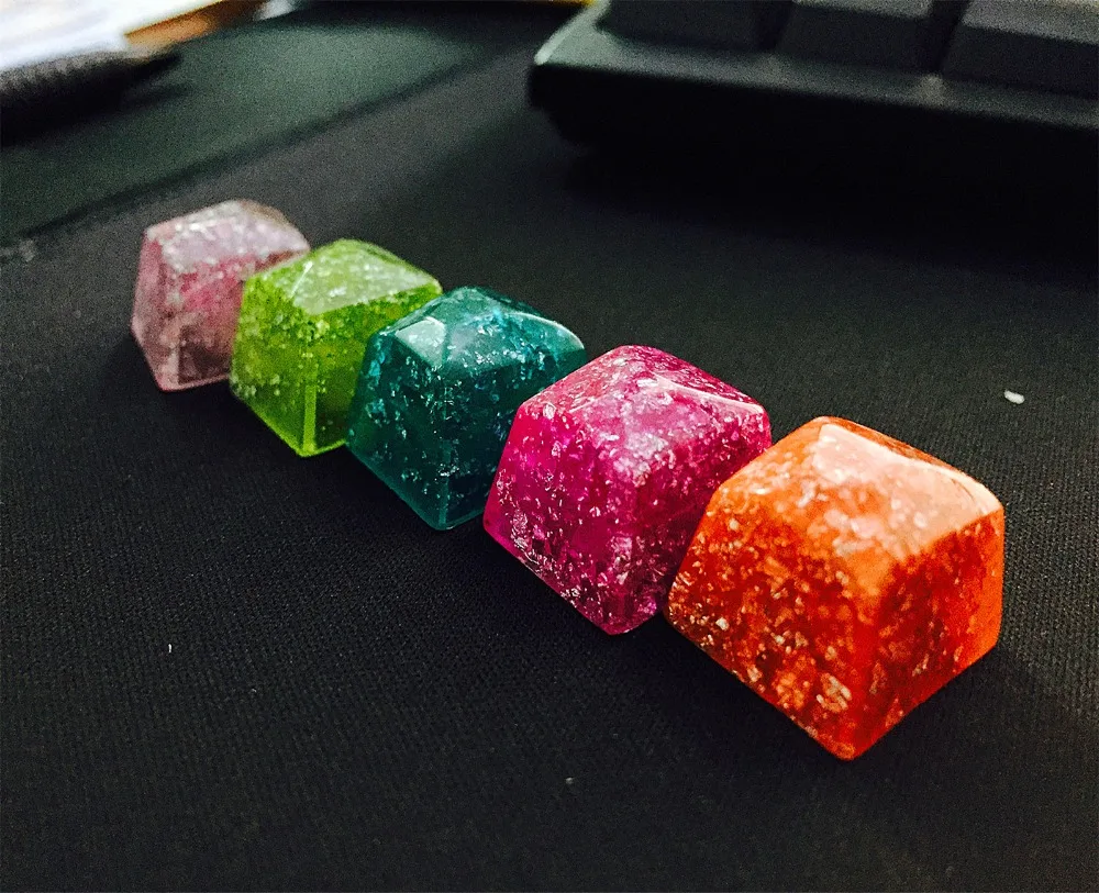 Ручной работы полигональный драгоценный камень резной смолы ремесленник Keycap R4