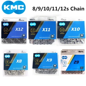 Велосипедная цепь KMC X11, X10, X9, Z9, X8, 128L, 6, 7, 8, 9, 11s, велосипедная цепь с оригинальной коробкой, волшебная кнопка для горногодорожного велосипеда