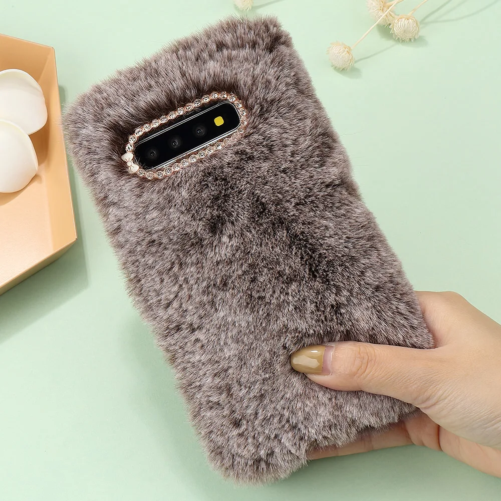 L-FADNUT Роскошный милый меховой пушистый чехол-кошелек для samsung Galaxy S10e Note 9 S9 Plus S8 Note 10 Plus 5G S7 edge мягкое кожанное покрытие