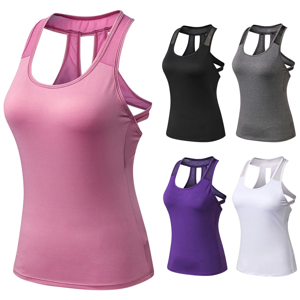

Women Yoga Fitness Vest Quick Dry Breathable Elastic Sports Training Tank Tops SPSYL0120