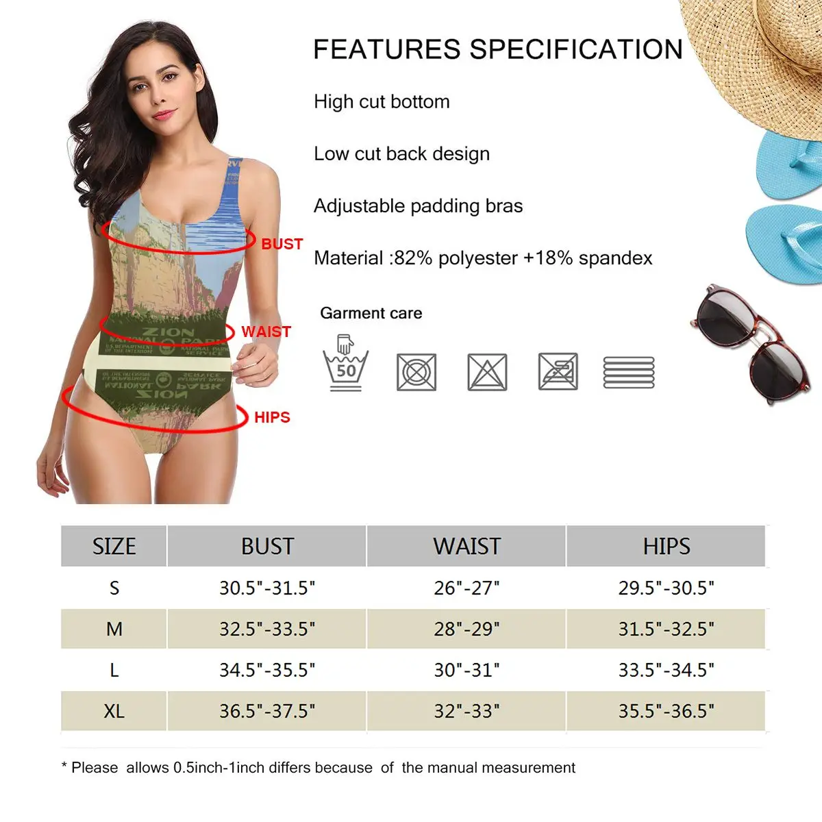 

New Sexy 2021 summer sexy new swimwear bikini pants women swimsuit women Vintage Zion Park Poster swimwear set