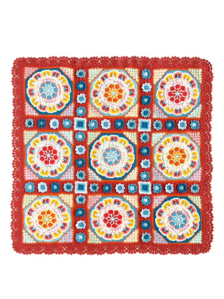 

DIY handmade crochet blanket Material package Hand hooked crochet blanket cushion Non-finished product