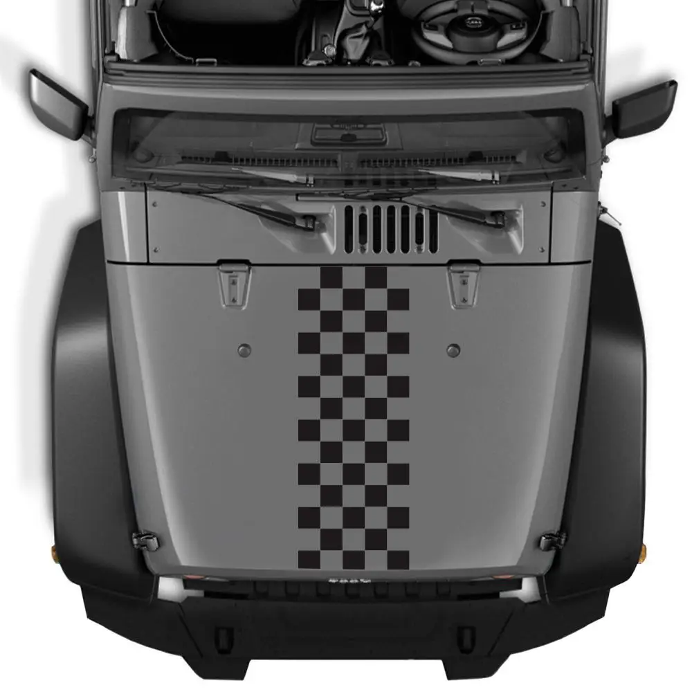 Виниловые гоночные спортивные наклейки на голову полоски клетчатые узоры нет