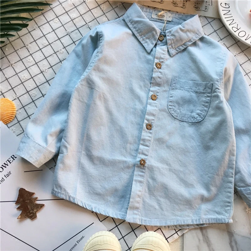 Новинка весны Детская рубашка Tonytaobaby из чистого хлопка и мягкой кожи рубашки для