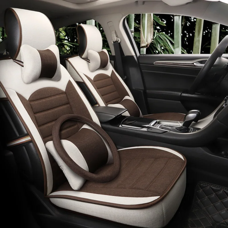 Чехлы из льняного материала для автомобильных сидений Nissan note pathfinder патруль y61