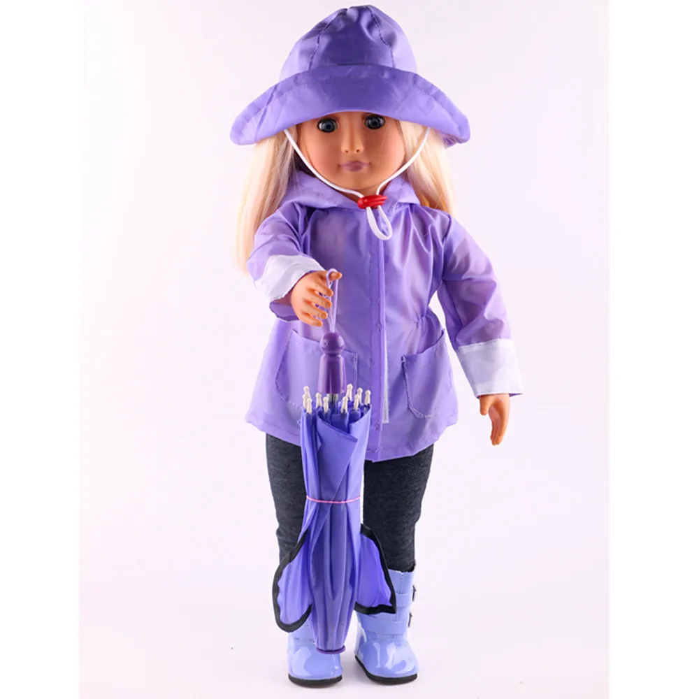 Новый набор зонтов 3 шт. = шляпа + пальто штаны для 18-дюймовой американской куклы 43