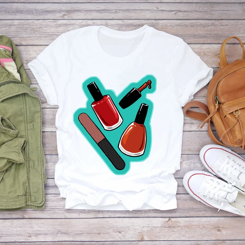 

2020 Summer Fingernail Nail Art Love Ladies Print Lady T-shirts Top T Shirt Ladies Womens Graphic Female Tee T-Shirt Women