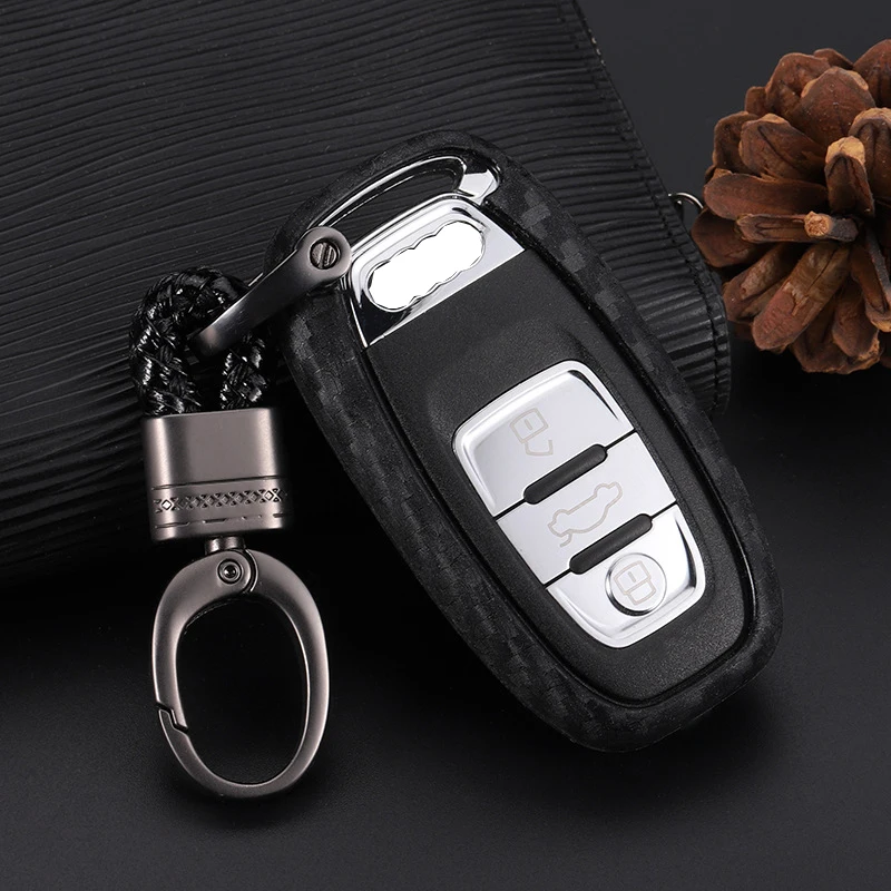 Углеродное волокно шаблон Силиконовый чехол для ключей от машины Audi A6L A4L Q5 ключи