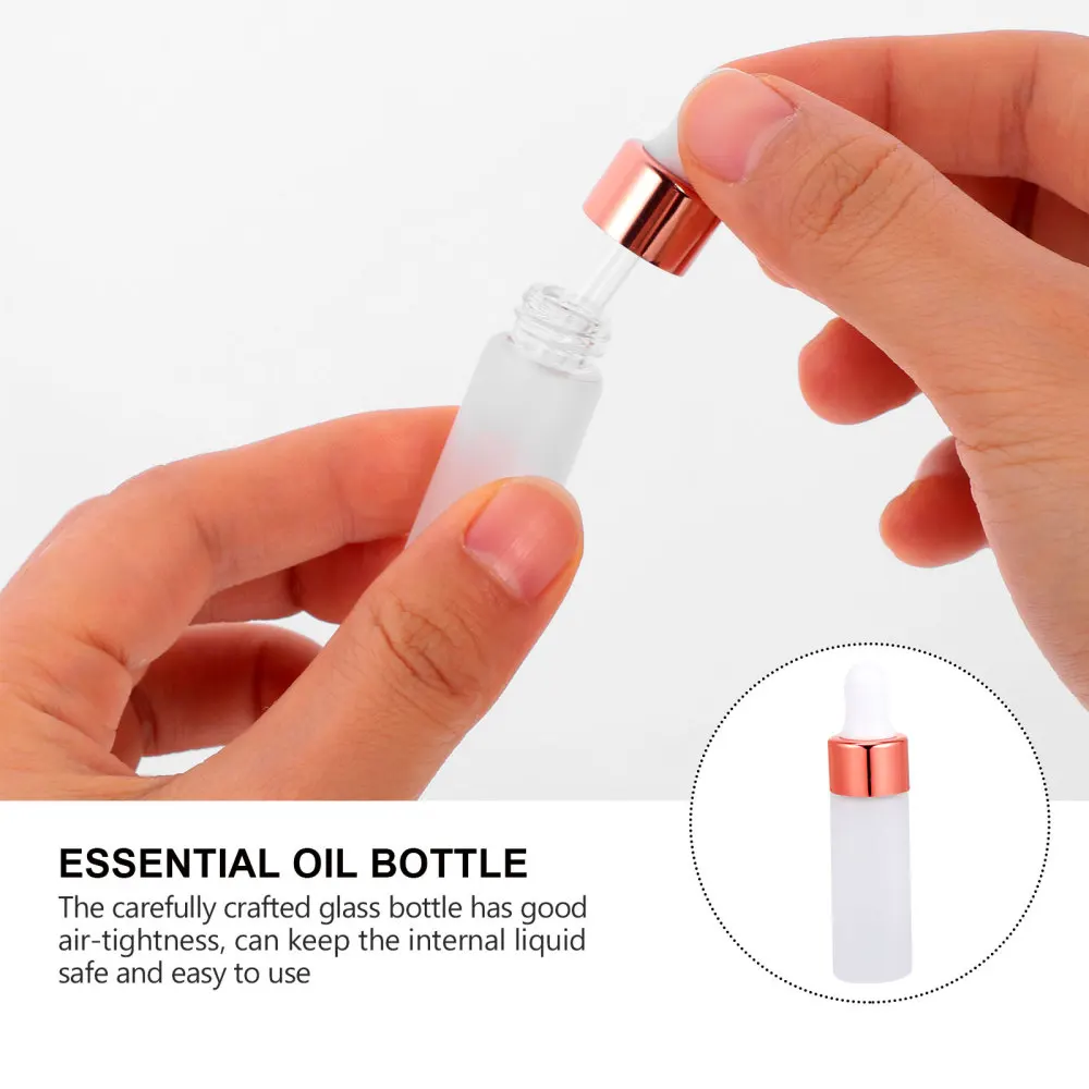 

15pcs Refillable Glass Frosted Essential Oil Bottles Glass Dropper Bottles