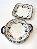 polish porcelain hand painted underglaze ceramic square plate household plate western plate double ear plate rice bowl