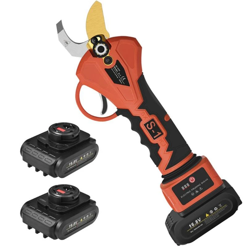 16.8V 350W Cordless Electric Pruning Shears with 2 Rechargeable Lithium Battery Tree Brances Scissor Wood Pruner Knife
