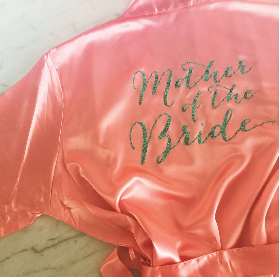 Персонализированный пыльный синий халат горничной honor Атласный для невесты