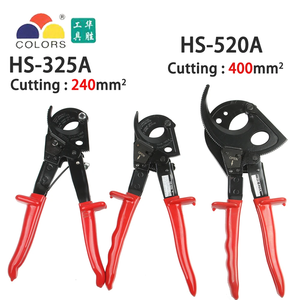 

HS-325A 240mm HS-520A Hand Ratchet Cable Cutter Pliers Ratchet Wire Cutter Plier Hand Tool Hand Plier for Large cable