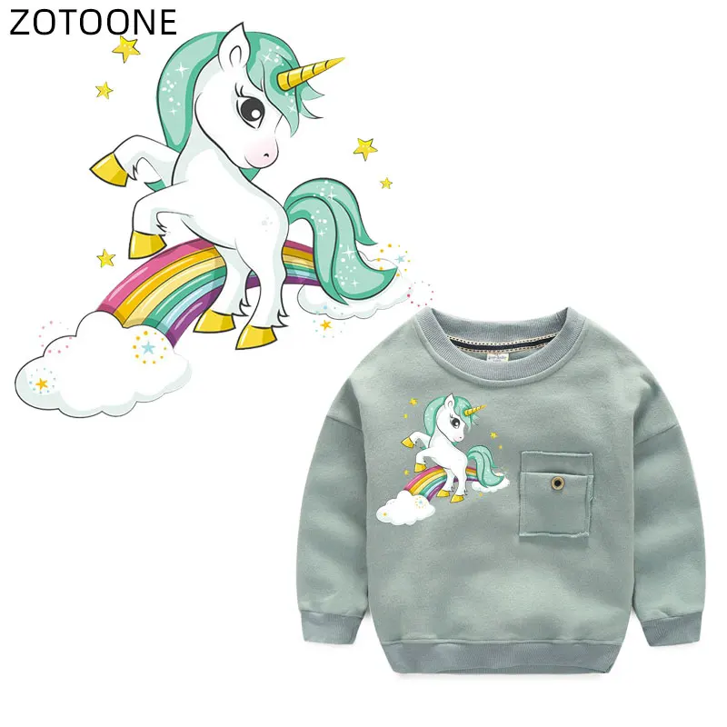 ZOTOONE гладить на Милая нашивка единорога передачи материал для изготовления сумок