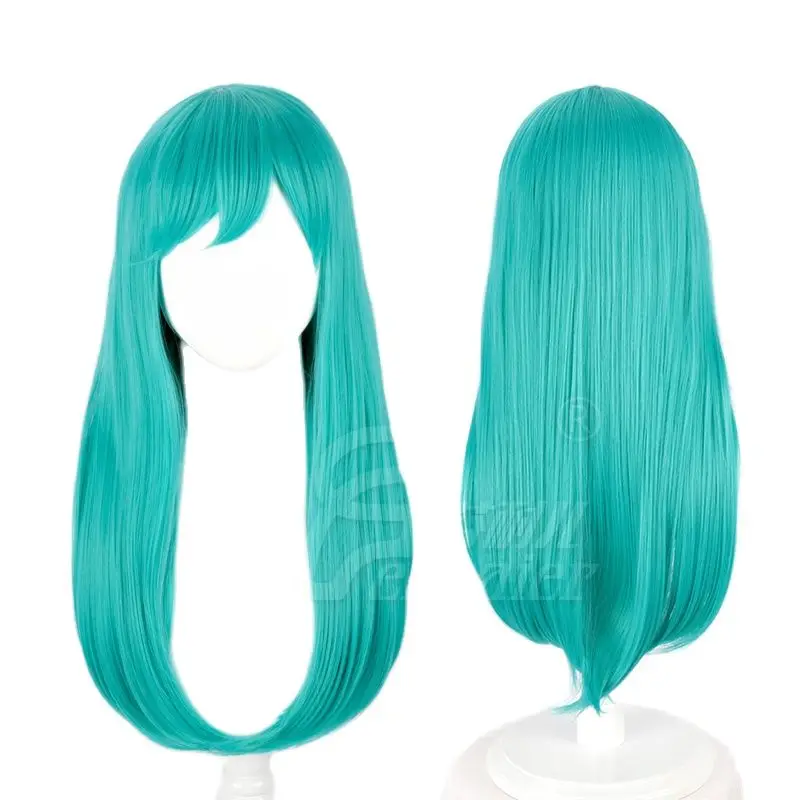 Парик для косплея Bulma/Buruma 65 см зеленые кудрявые синтетические парики