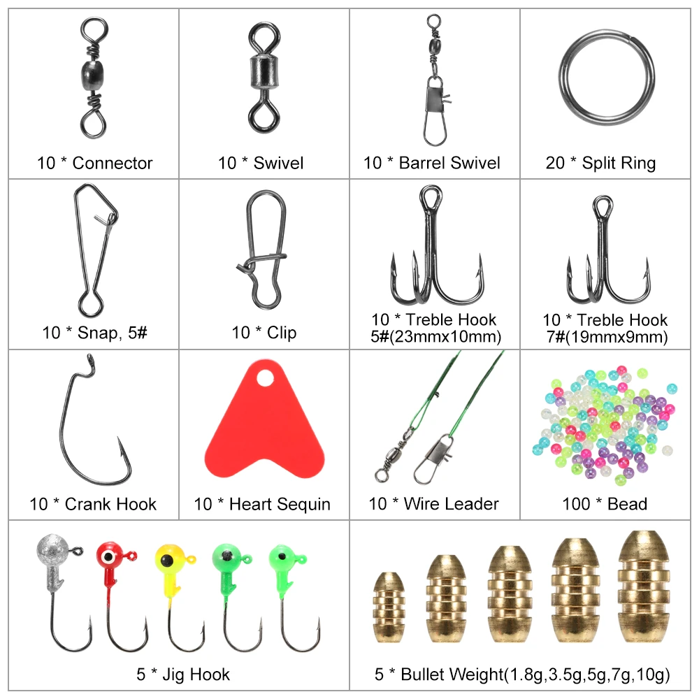 Набор рыболовных снастей 230 шт./лот анти спутывающиеся Вертлюги рыболовные