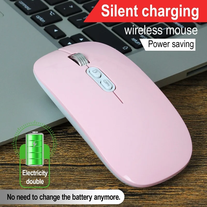 

Gaming Mute Optical Rechargeable Wireless Mouse Silent One Key Control Button Ultra USB 2.4G Mice For PC Laptop Windows MacBook