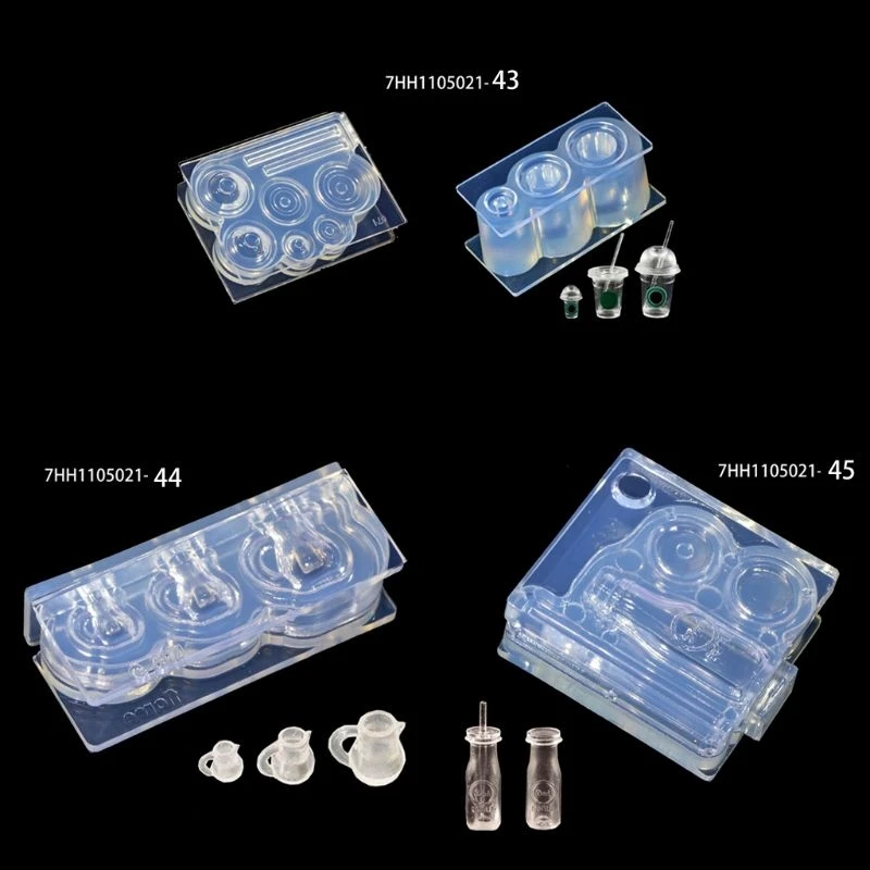 Handmade Mini Hollow Milk Bottles Cup Straw Silicone Resin Molds Craft Tools
