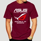 Футболка ASUS ROG AMD INTEL NVIDIA Повседневная футболка унисекс хипстерские футболки летняя мужская футболка 0648F