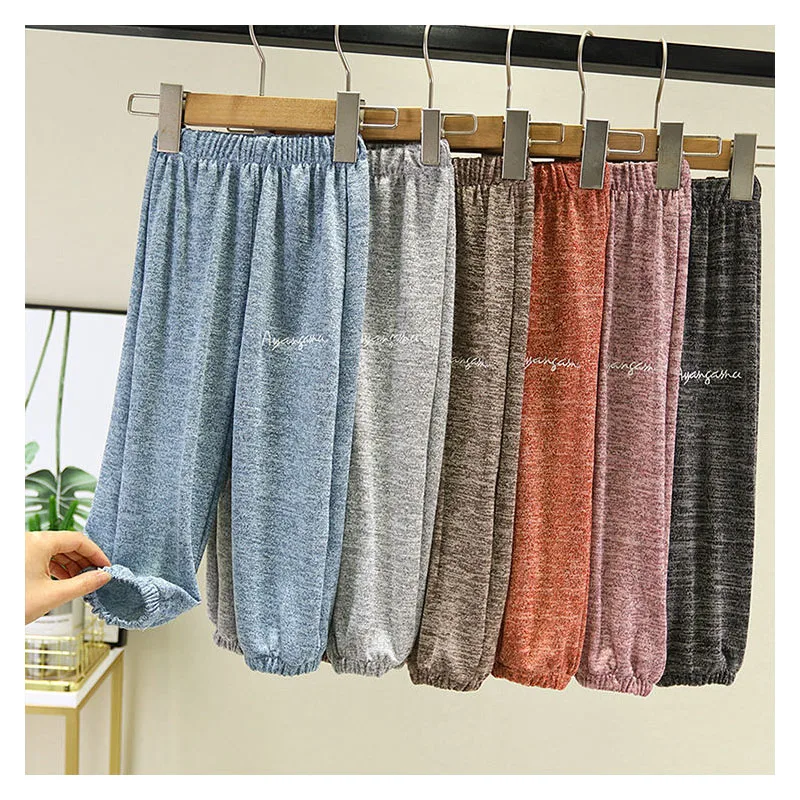 

Летний детский костюм с защитой от противомоскитные штаны, спортивные штаны, штаны для девочек, Повседневная летняя одежда, тонкая, для маль...