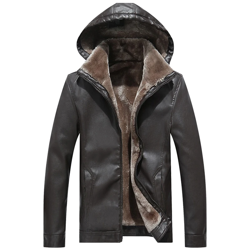 

Winter Solid Color Jackets turn-down Hooded Outerwear Men Jacket Thicken Warm Winter Cold Protection Coats Plus Size