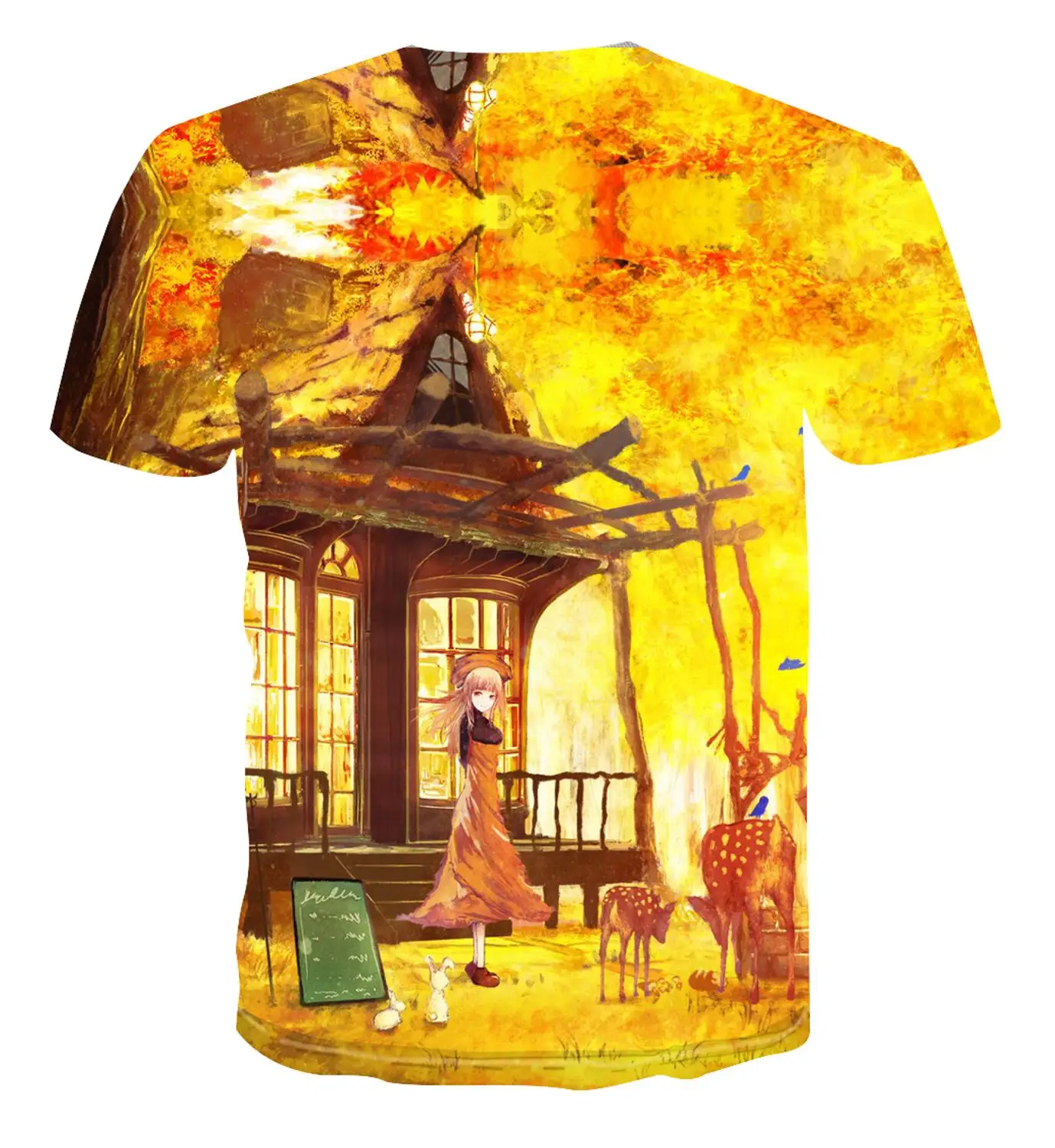 

New creative design 3D natural printing men's T-shirt short sleeve round neck 3D graphics / animation / statue men's T-shirt