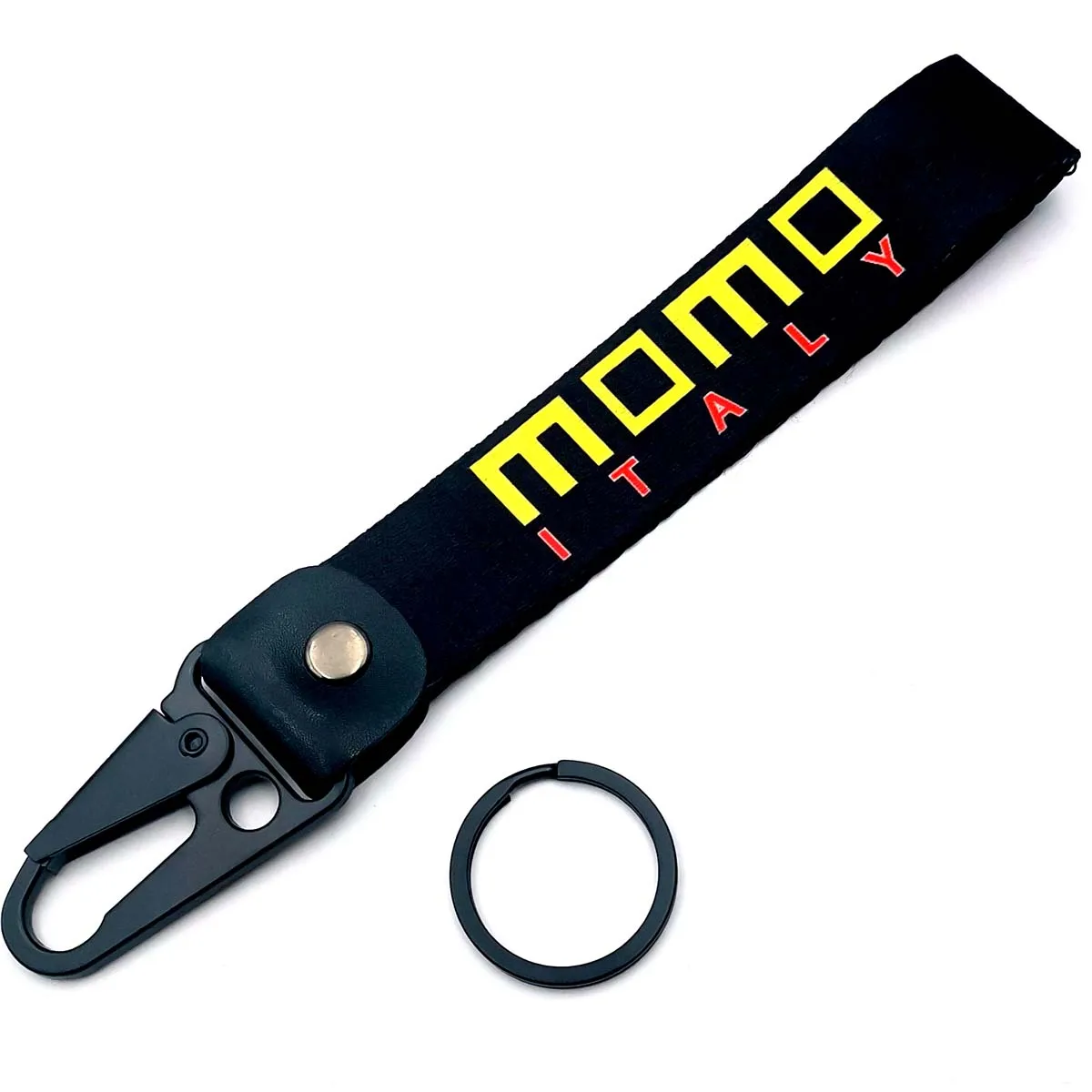 1Pcs MOMO Italy Leather Keychain Durable Key Strap Motorcycle Accessories Key Ring