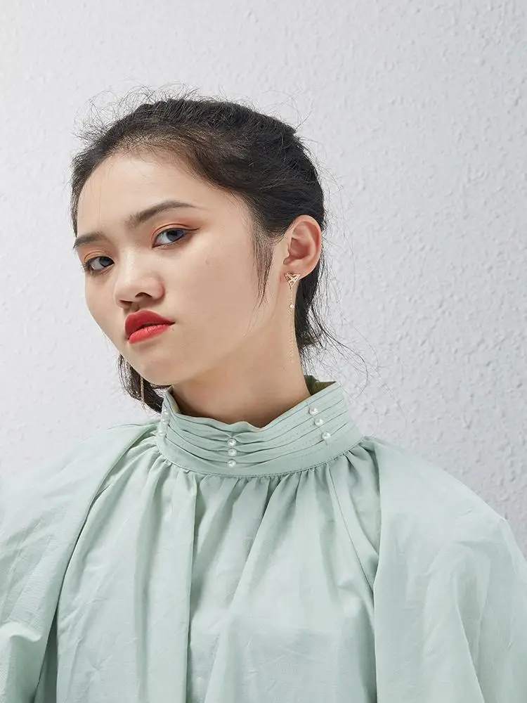 

SILVERHOO 925 Sterling Silver Long Tassel Clear CZ Drop Earrings For Women Geometry Triangle Cross Earring Fine Silver Jewelry