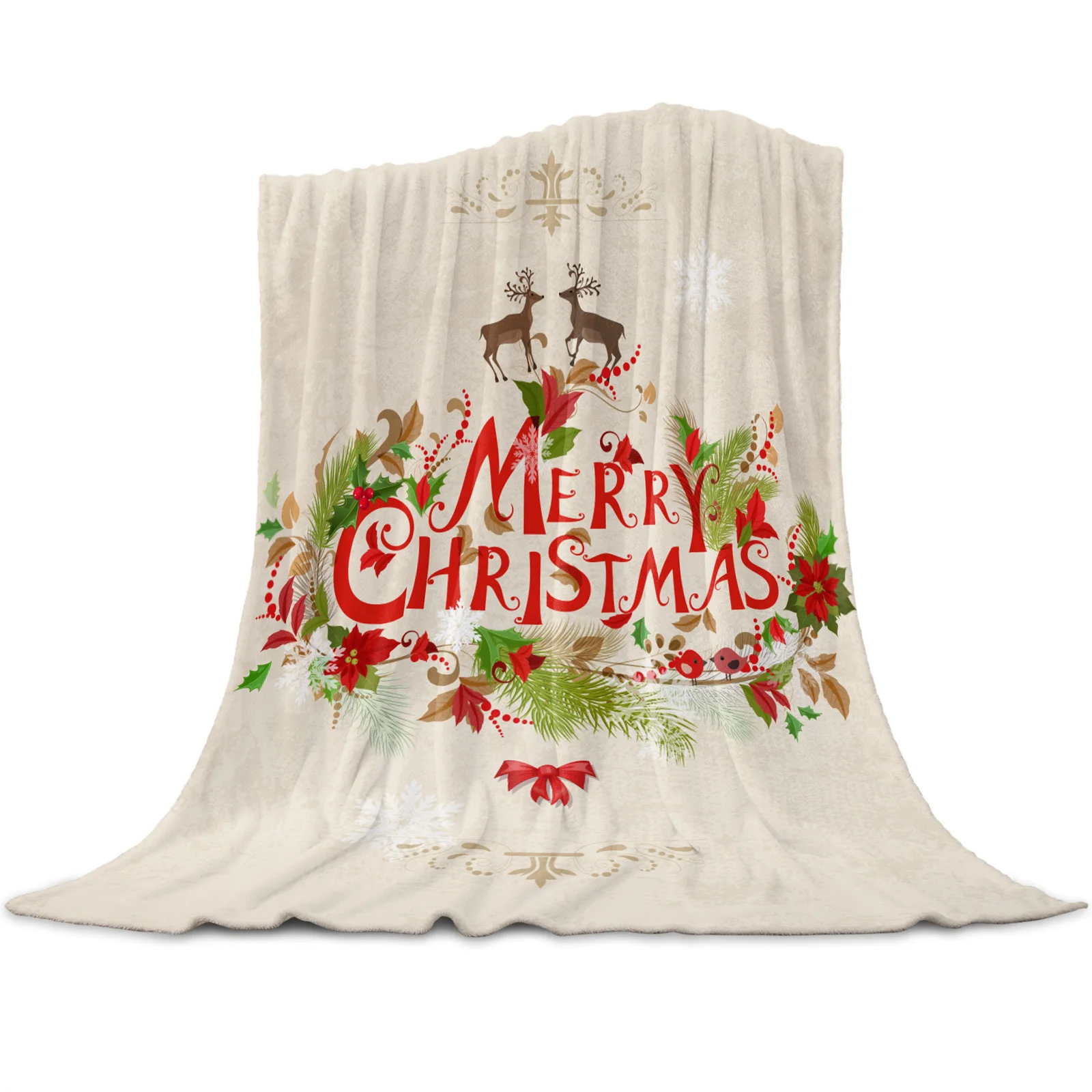

Рождественское одеяло с оленем, мягкое удобное Фланелевое плюшевое одеяло из микрофибры, теплые простыни для дивана и кровати
