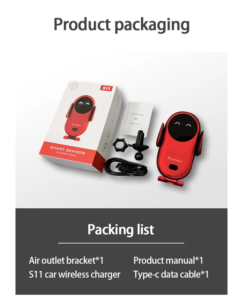 

Car Phone Holder Wireless Charger Automatic Sensor Air Vent Mount For Auto Bracket Interior Universal Smart Mobilephone Stand