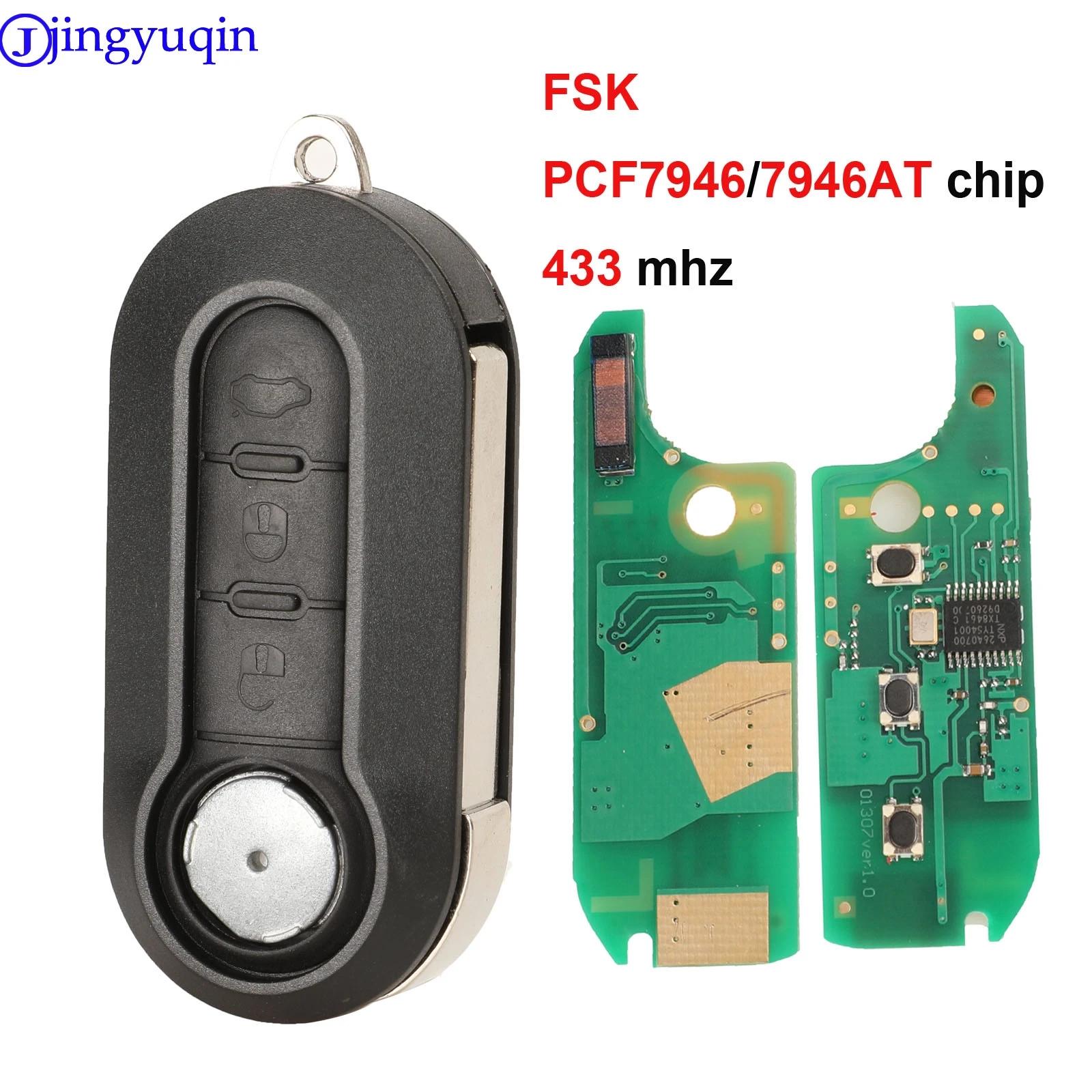 Брелок для ключей jingyuqin 5ps FSK PCF7946/чип PCF7946AT Fiat 500 Grande Punto Citroen Jumper Peugeot Boxer RX2TRF198|Ключ