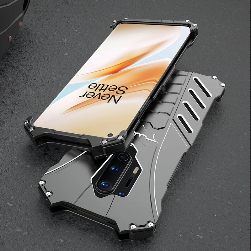 R-JUST Phone Case For Oneplus 8 Pro Luxury Aluminum Metal Bat Back Cover Oneplus8 1+8 Armor Heavy Dust Rugged | Мобильные телефоны