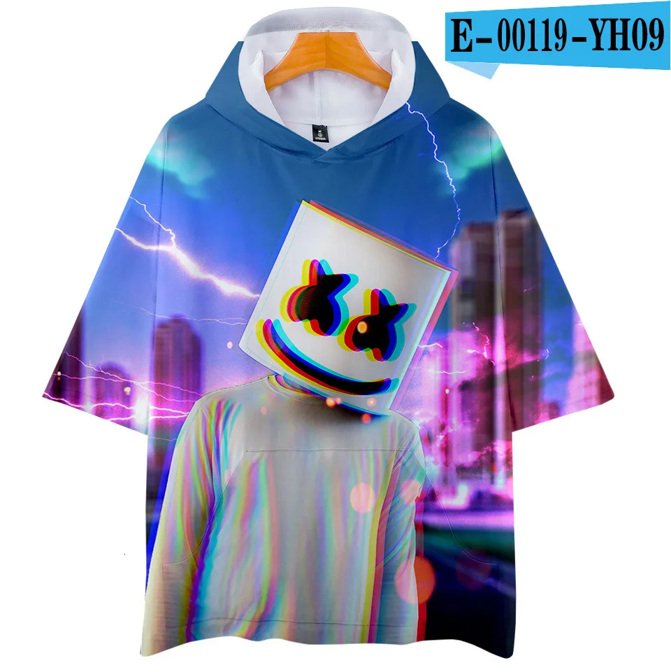 2019 3D цифровая печать с капюшоном для взрослых новый костюм Marshmello Dj свитер рубашки
