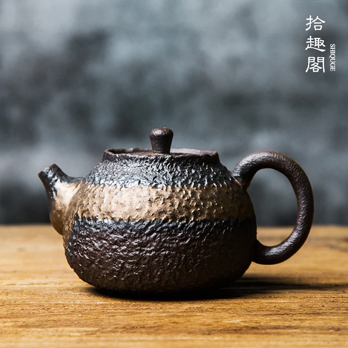 

★gold glaze ceramic teapot zen coarse pottery single pot of Japanese filtering pot of puer tea teapot kung fu tea set