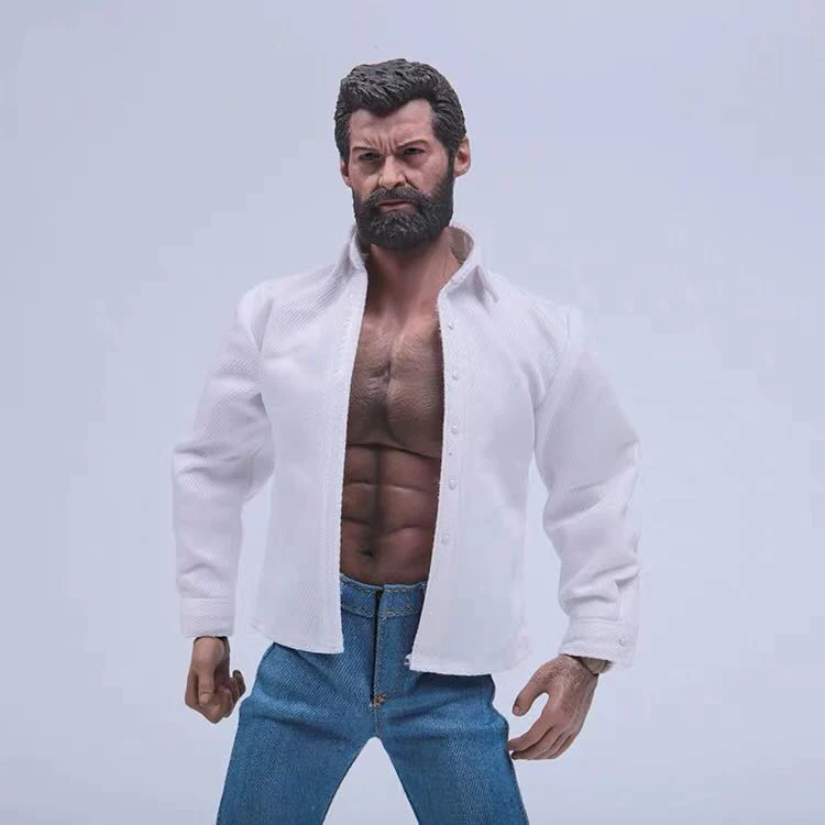 

1/6 Pure White Clothes Dark Twill Tooling Formal wear Business Casual Shirt Model for 12'' Action Male Figure Doll Accessory