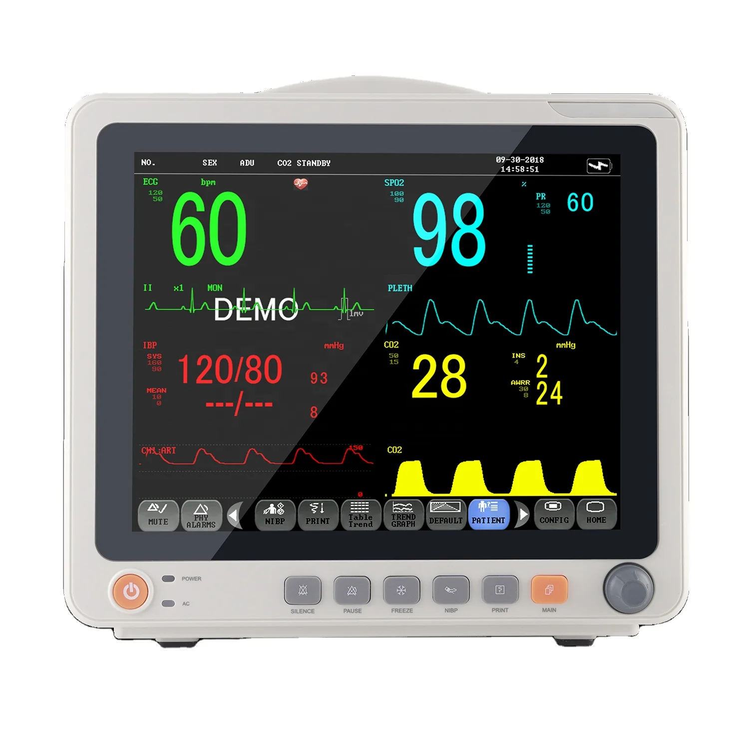 

High Quality 12 inch patient monitor multi-parameter ICU Cardiac Vital Patient Monitor