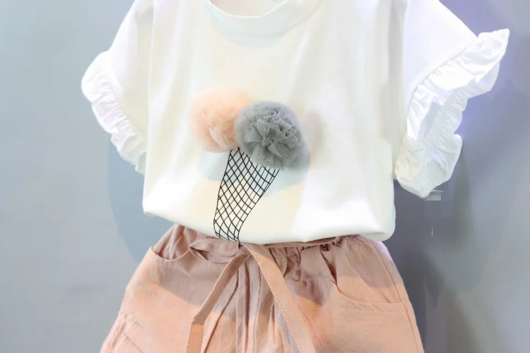 Спортивные костюмы для девочек комплекты одежды летняя повседневная футболка с