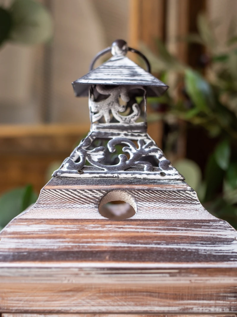 

European Style Wooden Candle Holder Wrought Iron Candle Holder Suporte Celular Mesa Glass Candle Holders for Wedding WB50ZT