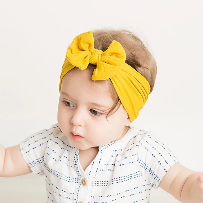 Conjunto de 7 unids/set de diadema para ni&ntilde;a, turbante de lazo de nailon para ni&ntilde;a, banda para el pelo para ni&ntilde;os, diademas para reci&eacute;n nacidos, accesorios el&aacute;sticos b&aacute;sicos para la cabeza-4