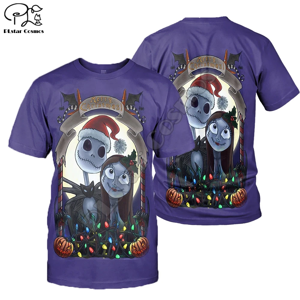 

Halloween Nightmare before Christmas jack skellington Horror T-shirt Harajuku 3DPrint Casual Funny Tee Short Sleeve Men/Women A3