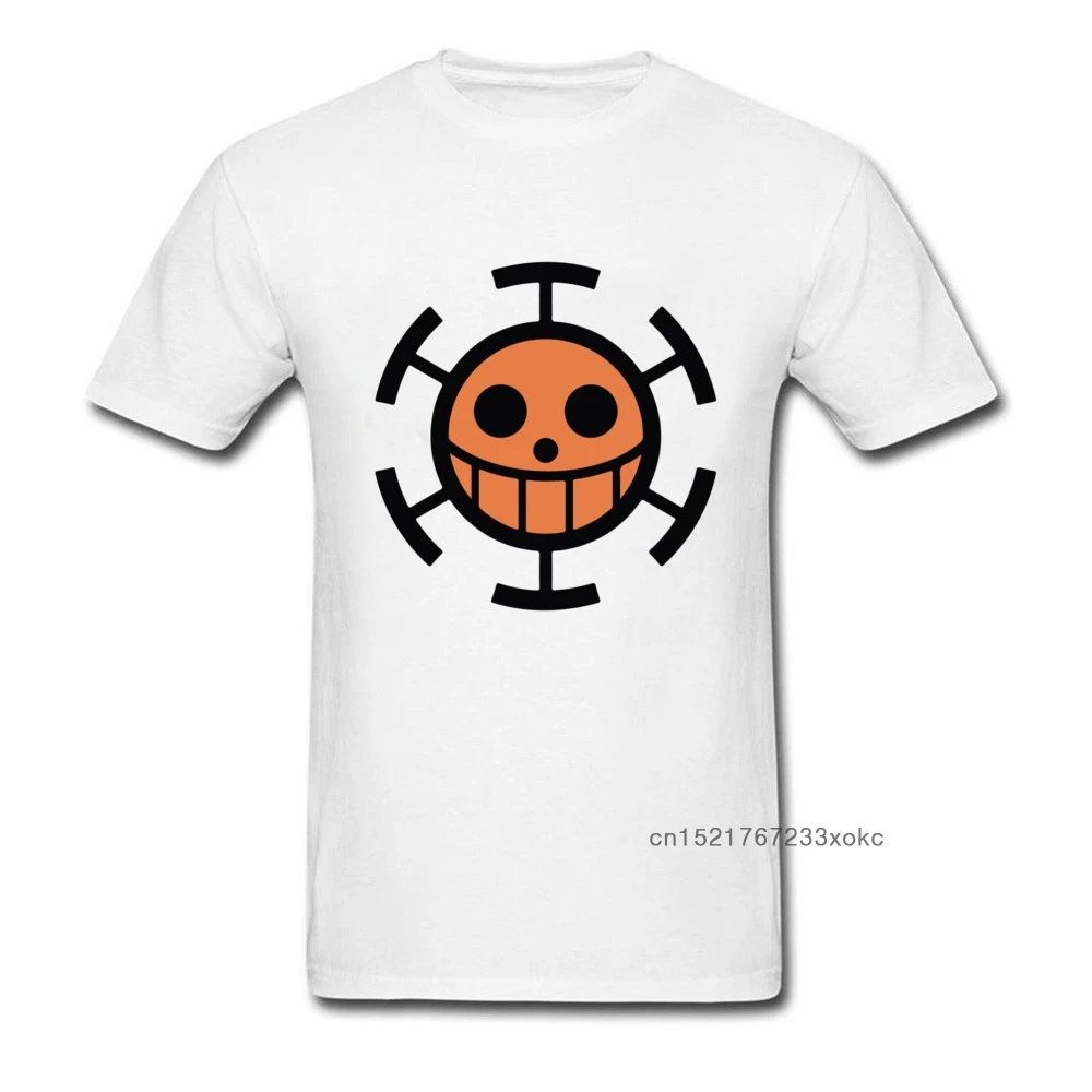 Трафальгар Ло Флаг Символ печати мужская белая футболка лето хлопок короткий