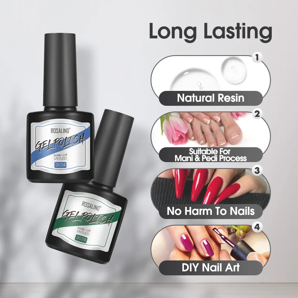 ROSALIND 8ml Gel Nail Polish Shiny Matte Effect For Manicure Art Design Semi Permanent Painting Varnishes | Красота и здоровье