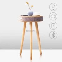 smart bluetooth coffee table living room inductive wireless charging table wooden outdoor 3d surround music round tea tables